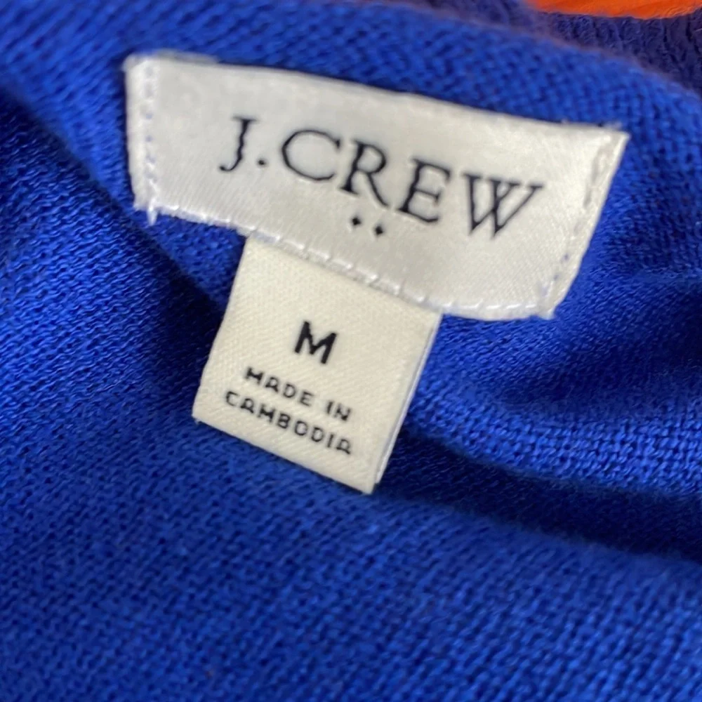 J.Crew Blue Ruffle Neck Sweater